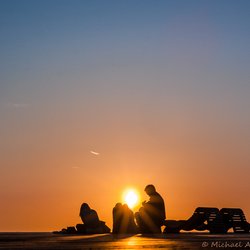 Jamming in the sunset. On the boardwalk in Helsingborg Sweden